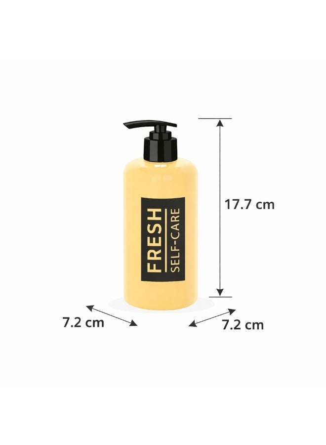 Reusable Liquid Soap Dispenser Bottle with Pump, Durable Plastic Refillable Container for Bathroom & Kitchen, 500ml (yellow) - Image 5
